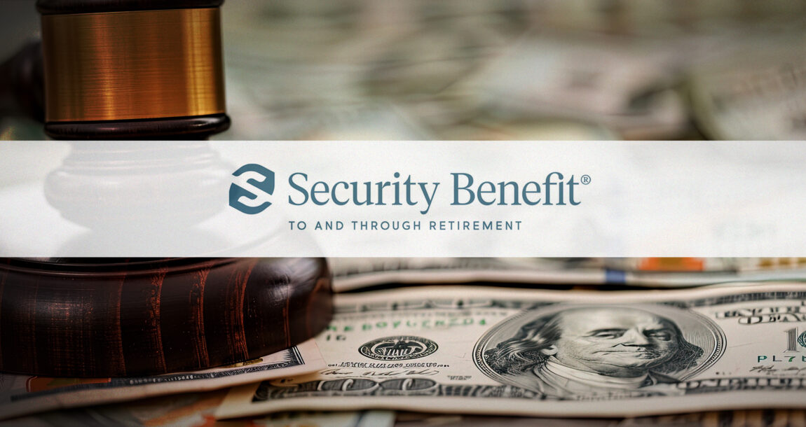 Image shows the Security Benefit logo against a court backdrop.