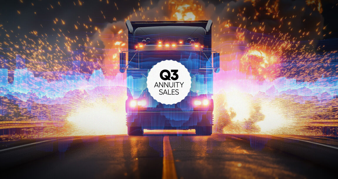 Image shows a truck and the words, "Q3 Annuity Sales."