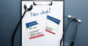 Photo illustration of a Medicare card torn in half with the words "Now what?" written above. Many-Americans-fear-Medicare-wont-be-there-when-they-need-it.