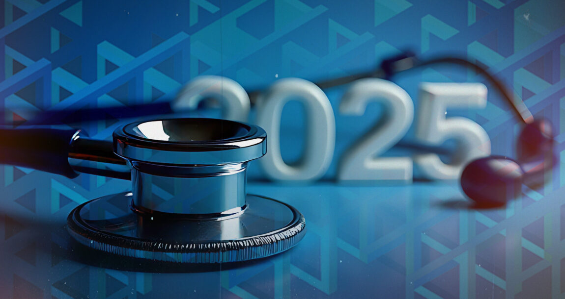 Image of a stethoscope wrapped around the numbers "2025." Medicare-plans-facing-disruption-for-2025.