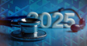 Image of a stethoscope wrapped around the numbers "2025." Medicare-plans-facing-disruption-for-2025.