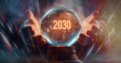 The year 2030 displayed in a crystal ball. Retirement-2030-Looking-into-the-crystal-ball.