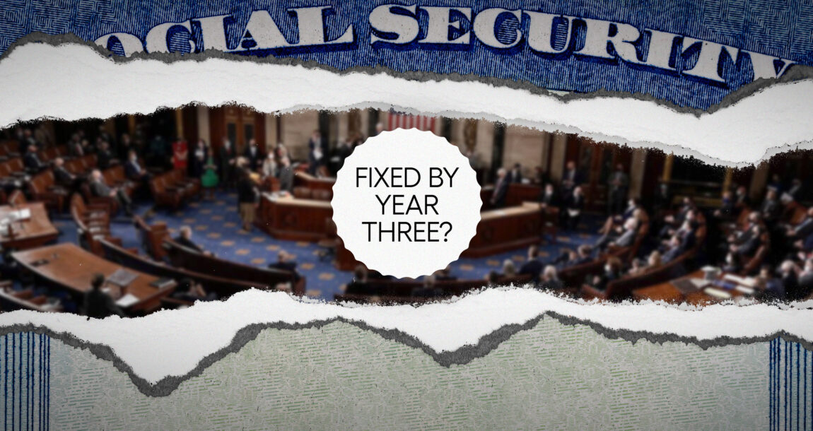 Image shows a shredded Social Security card and the words, "Fixed By Year Three?"