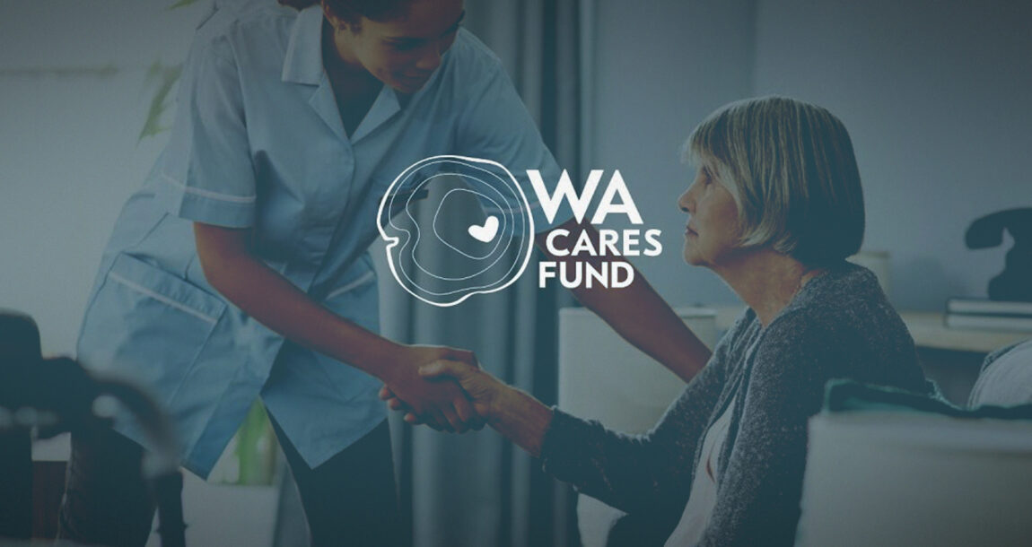 Photo illustration of a woman undergoing health care, with the WA Cares Fund logo overlapping the image. WA-Cares-survives-vote-but-work-to-be-done-on-LTC-program.