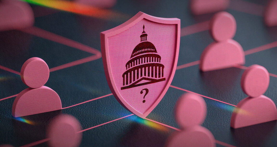 Photo illustration showing a game board with many pieces and a playing piece with the image of the U.S. Capitol dome and a question mark. Cyber-security-regulation-under-Trump-a-question-mark-for-now,