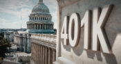 Image shows the U.S. Capitol and the words "401k"