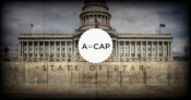 Image shows a State of Utah building with the A-Cap logo in front