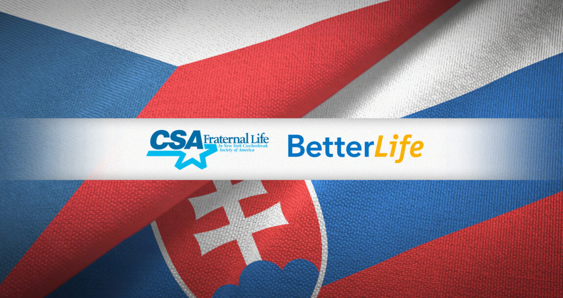 BetterLife and CSA logos against a backdrop of the Czech and Slovakian flags. BetterLife,-CSA-merger-brings-organizations-with-Czech-Slovak-roots-together.