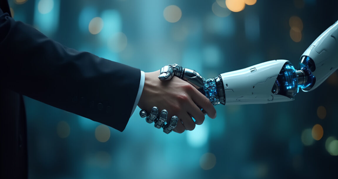 Image showing a person in business attire shaking hands with an AI robot. LIMRA launches new tools to help life insurers adopt AI