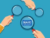 Image shows the NAIC logo and three magnifying glasses