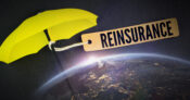 Image shows an umbrella and the word "reinsurance."