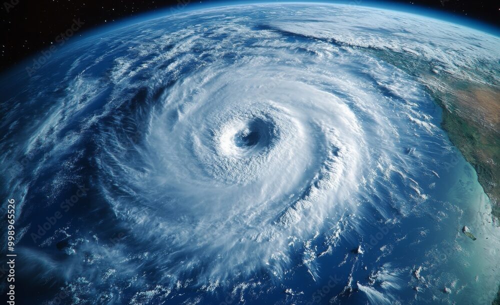 Satellite photograph of Hurricane Helene, as seen from space, over Florida.