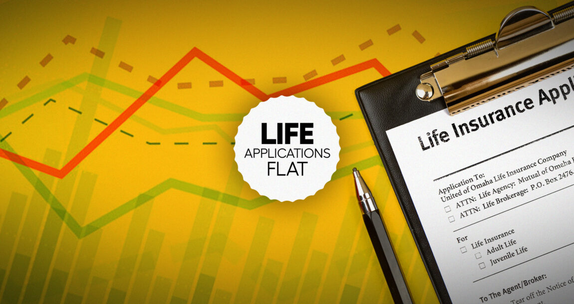 Image shows the words, "Life Applications Flat."