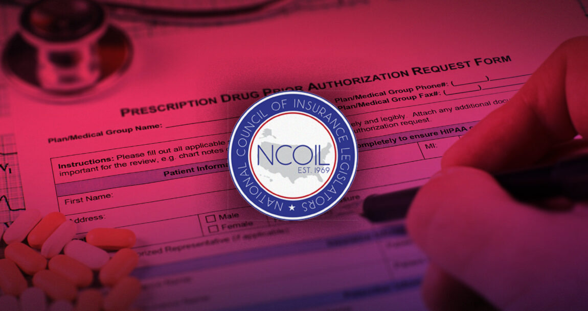 Authorization form with the NCOIL logo overlapping. Prior-authorization-must-be-transparent-and-uniform-NCOIL-says.