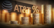 Image shows coins and the AT&T logo