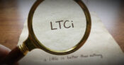 Illustration of someone seeing the word "LTCi" through a magnifying glass. LTCi-Some-coverage-is-better-than-none-at-all.