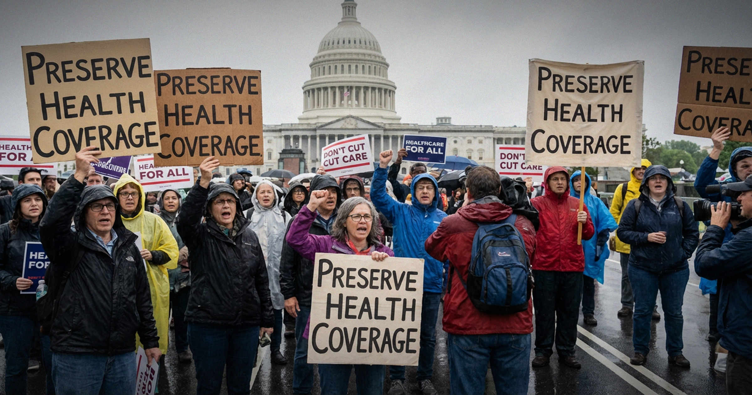 Image shows a group of protesters.