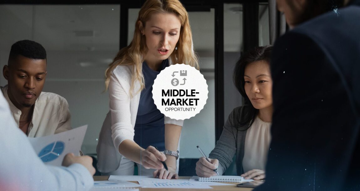 Photo illustration showing an advisor working with middle-market business owners. Opportunities-exist-in-serving-middle-market-businesses.