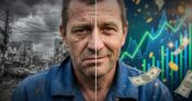 Photo illustration showing a stressed worker. Workers-are-stressed-but-optimistic-about-economy.