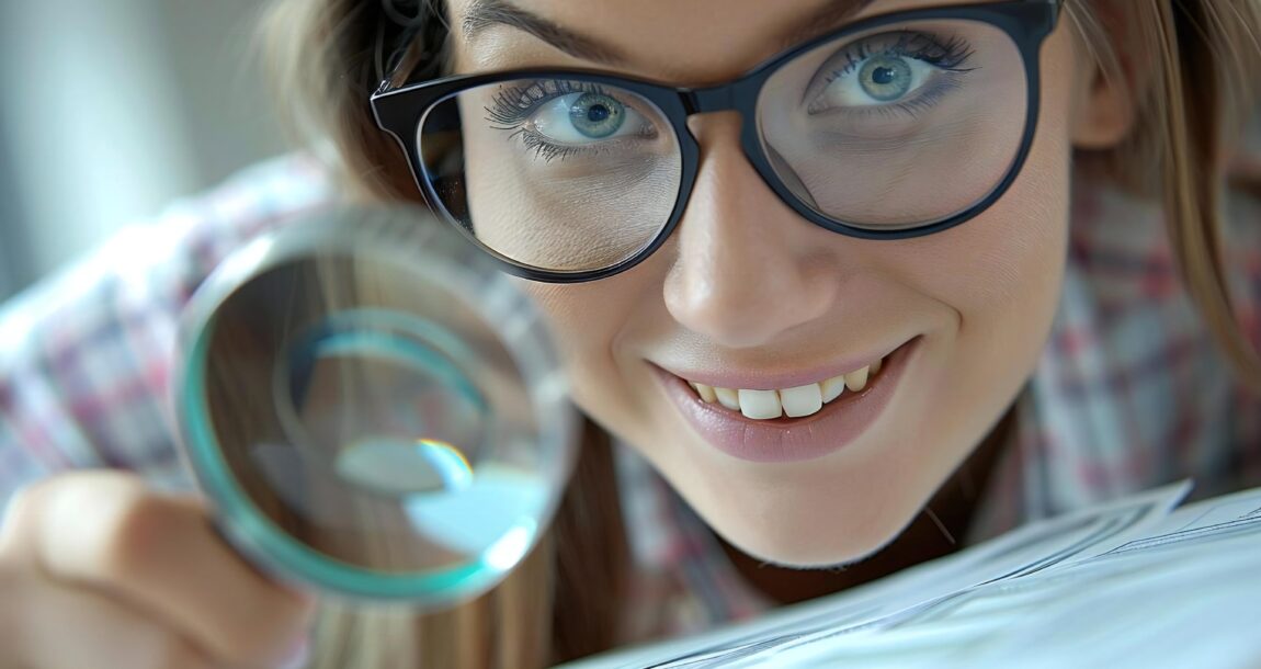 Woman examines documents with a magnifying glass. Annuity check fraud: What advisors should tell clients.