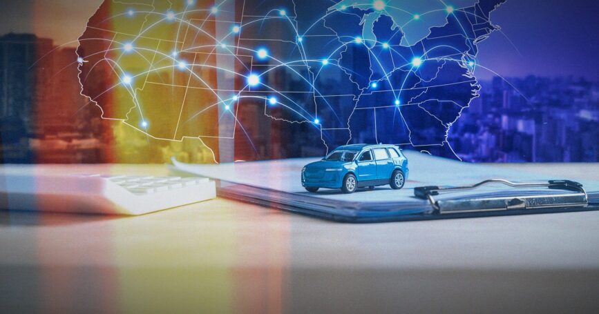 Illustration showing a drawing of an auto.