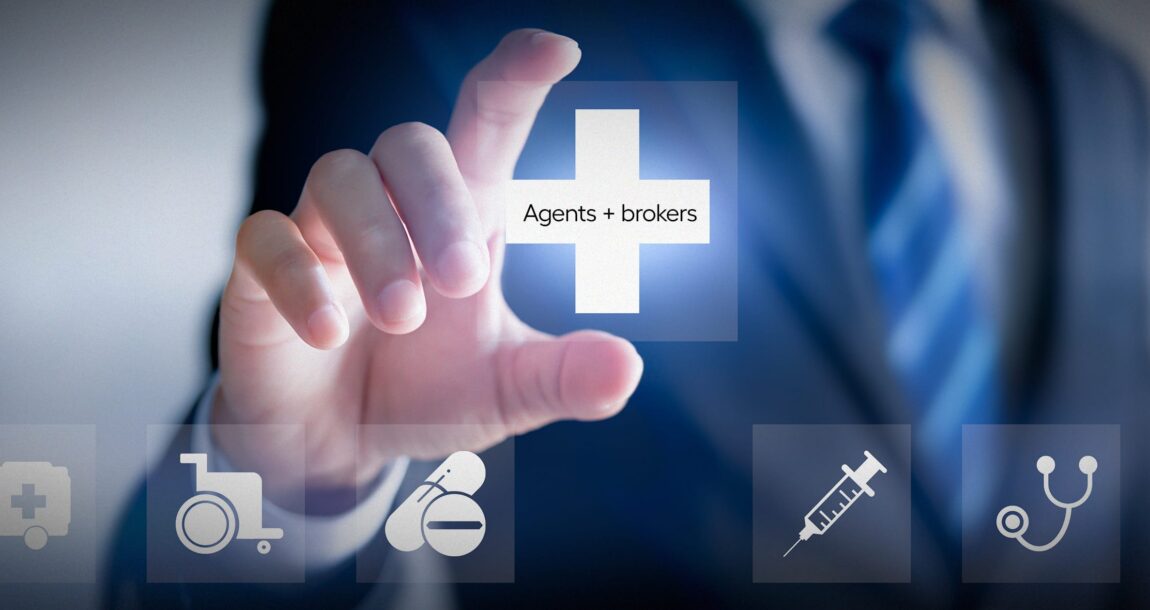 Image shows the words "agents + brokers."