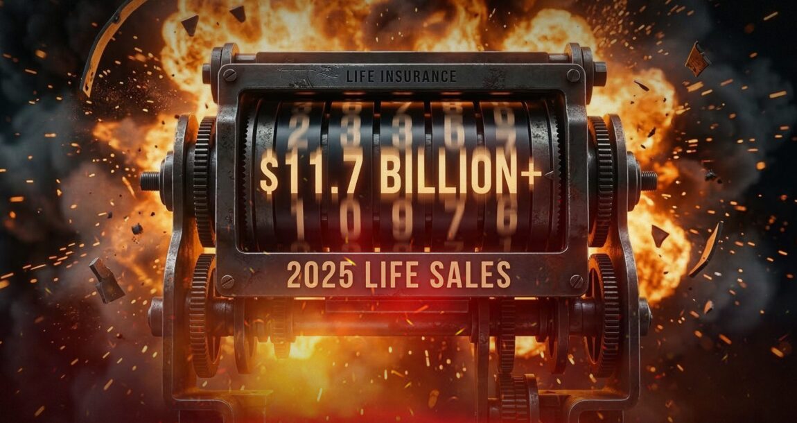 Image shows the number $11.7 Billion and "2025 Life Sales"