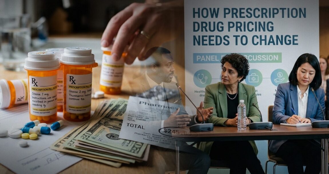 Image shows money and prescription drugs