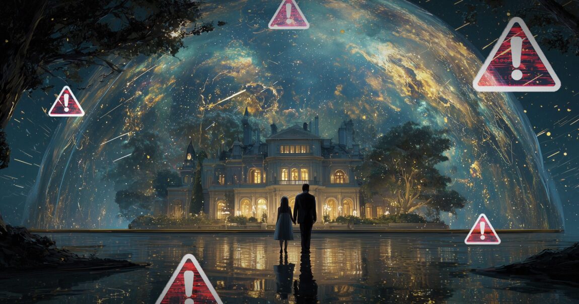 Image shows a halo over a family home