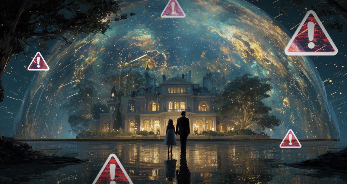 Image shows a halo over a family home