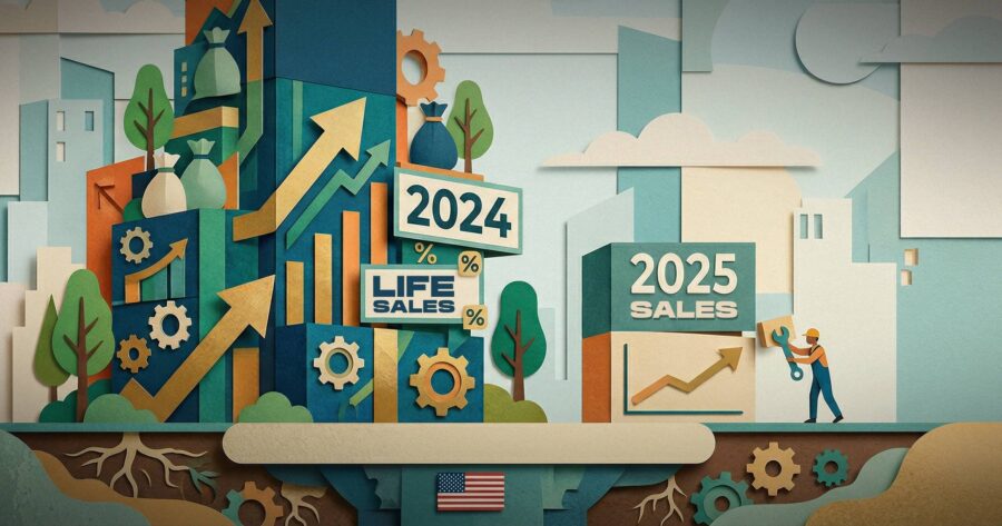 Image references 2024 and 2025 life sales.