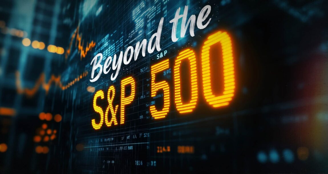 Image shows a ticker reading, "Beyond the S&P 500."