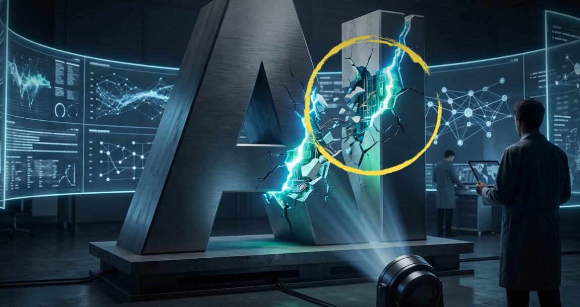 Image shows the large letters "AI"