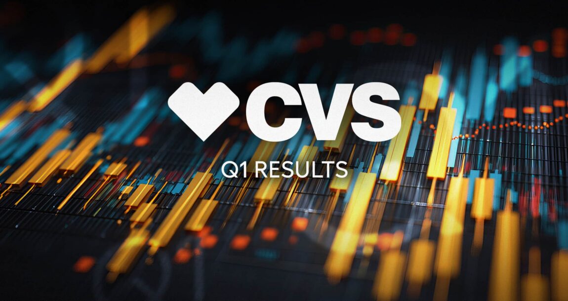 Image shows the CVS logo and "Q1 Results"