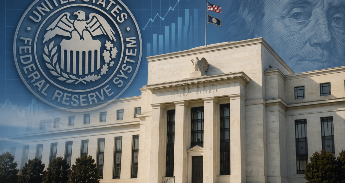 Image shows the Federal Reserve building