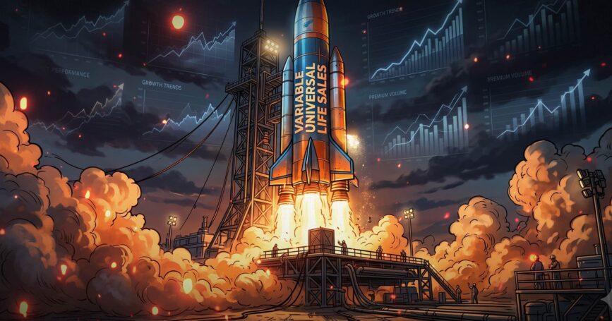 Image shows a rocket blasting off