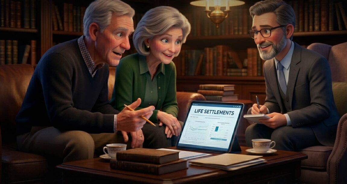 Image shows a couple getting financial advice
