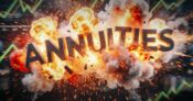 Image shows the word "annuities" exploding