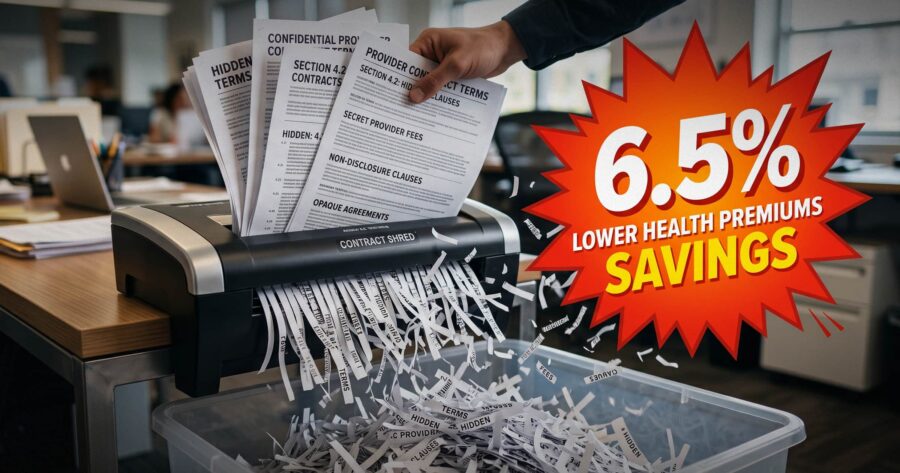 Image shows a hand putting several papers into a shredder.