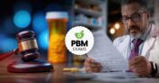 Image shows the letters, PBM.