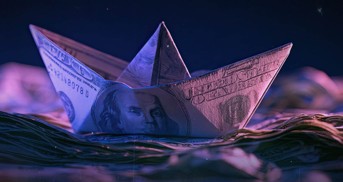 Image shows a paper boat
