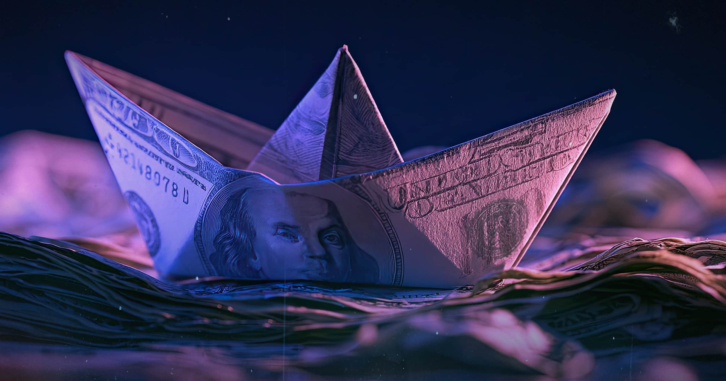 Image shows a paper boat