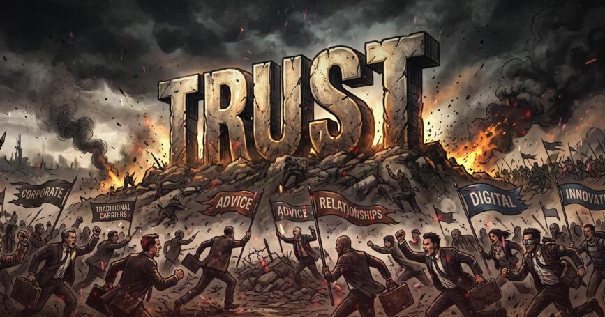 Image shows a big "Trust" sign