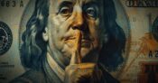 Image shows George Washington with his finger to his lips